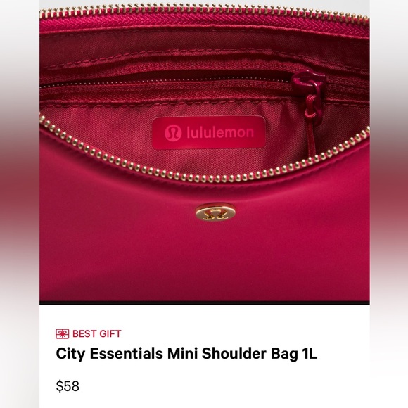 NWOT-Lululemon City Essentials Mini 1L Shoulder Bag-Raspberry Pink - Picture 10 of 14